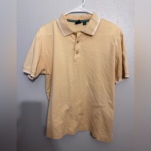 Hugo Boss Light Beige Polo Shirt with Subtle White Trim M
